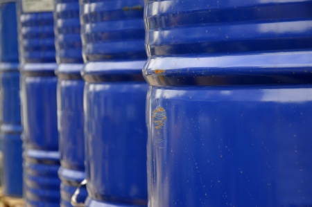 blue metal drum arrangementの写真素材