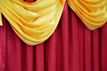 beautiful red and yellow fabrics decorationの写真素材