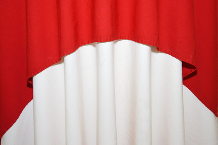 beautiful red and white fabrics decorationの写真素材
