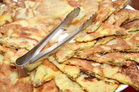 snacks omelet on white plate