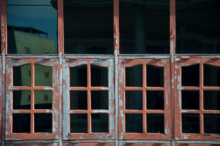 the window with black glass 