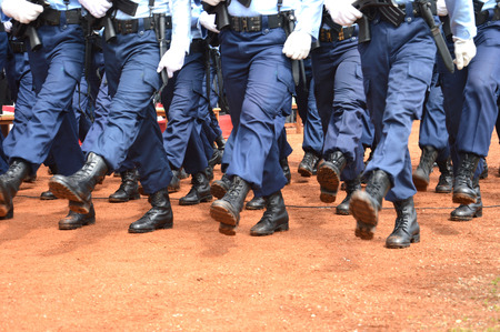 the row stepped foot marchの写真素材