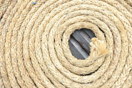 roll of old  brown ropeの写真素材
