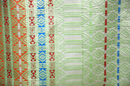 detailed texture and pattern of Indonesia woven silk sarong