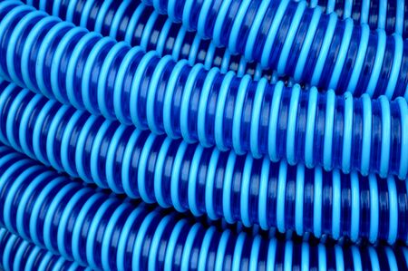 detailed texture and pattern blue plastic hoseの写真素材