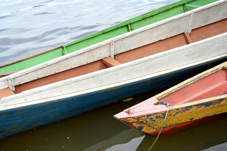 wooden boat on the river