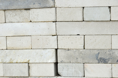 stack of grey cement brickの写真素材