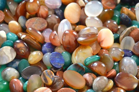various of batu akik or natural gemstone backgroundの写真素材