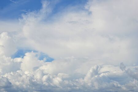 expanse of clouds in the blue sky