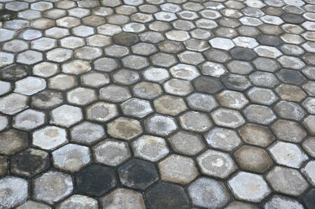 pattern octagonal on the paving blockの写真素材