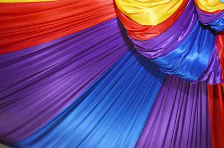beautiful colorful fabrics decoration
