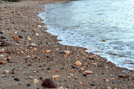Natural rock on Tanjung Batu Beach in Tarakan Indonesiaの写真素材