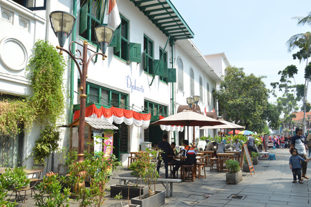 JAKARTA, INDONESIA - AUGUST, 20, 2016 : old buildings at Kota Tua or Old City in Jakarta, Indonesia