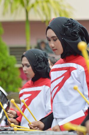 TARAKAN, INDONESIA. 22th January 2017.marching band competition at Don Bosco school Tarakan, Indonesiaのeditorial素材