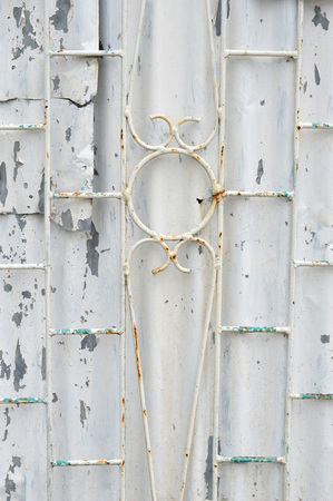 iron fence on the wall zincの写真素材