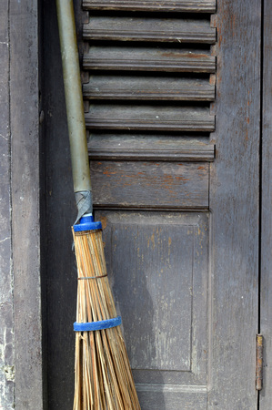 old brown wooden doors on a barnの写真素材