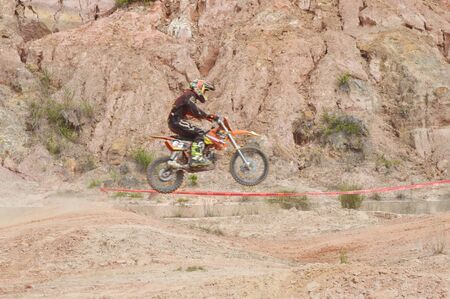 TARAKAN, INDONESIA - MAY ,13, 2017, : Grasstrack & Enduro Race Mayor Cup Season 3 Kejurprov Tarakan 2017 series at MAKO Brimob circuit Tarakan City, INDONESIAのeditorial素材