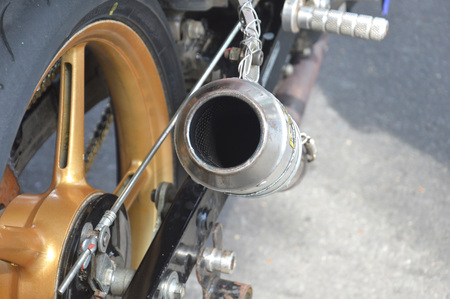 TARAKAN, INDONESIA. 20th May 2017. detailed of racing bikeのeditorial素材