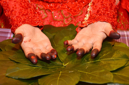 " mappaci " a event in traditional Indonesian weddingの写真素材