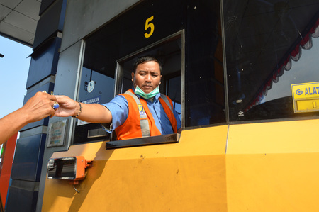 JAKARTA, INDONESIA. August, 18, 2016. gate toll road at Jakarta, Indonesia