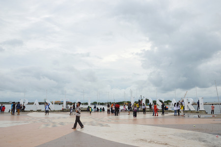 MAKASSAR, INDONESIA. 3th January 2014. Losari Beach Makassar Indonesiaのeditorial素材