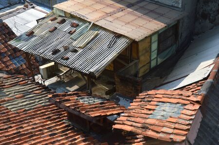 pattern and texture of  roof tiles at Jakarta cityの写真素材