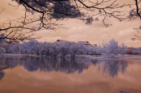 village landscape infraredの写真素材