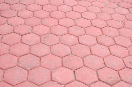 pattern octagonal on the red paving block