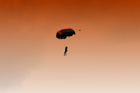 attraction skydiving in the skyの写真素材