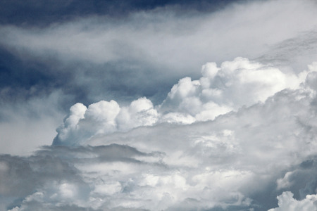 expanse of clouds in the blue skyの写真素材