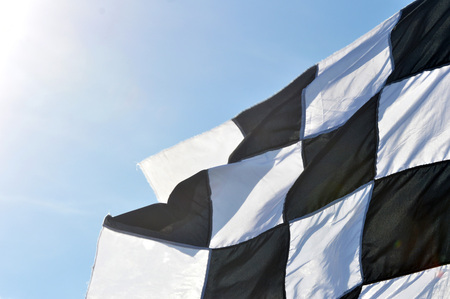 start flag against the skyの写真素材