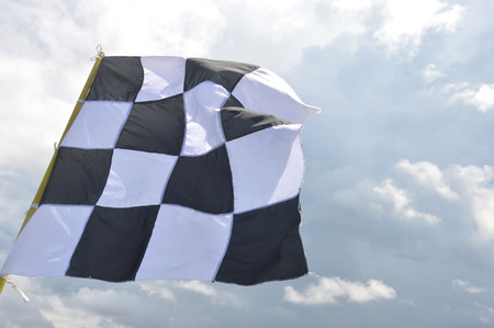 start flag against the skyの写真素材