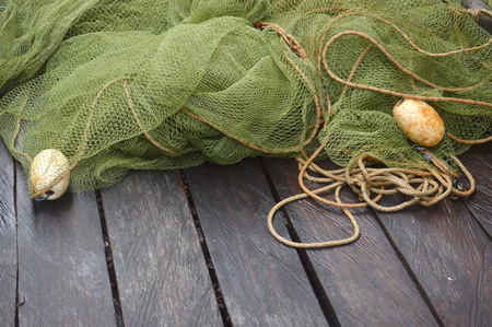 fishing trawlers on the wooden boardの写真素材