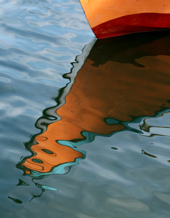 color abstract on sea level reflectionの写真素材