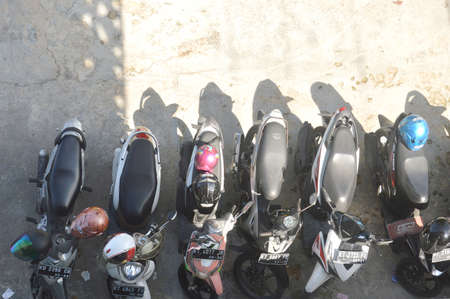 TARAKAN, INDONESIA - 12 MAY 2018 : visible from the top of the motorcycle parkingのeditorial素材