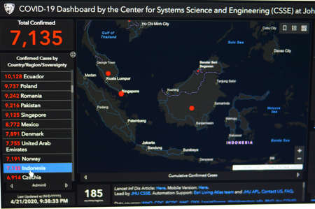 displays the development of the covid-19 outbreak throughout the official website on an online...
