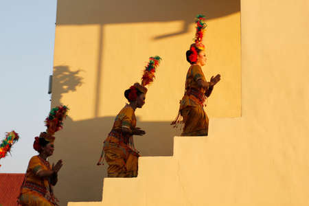 MAKASSAR - INDONESIA, 17 MAY 2012 : tongkonan dance performances by young lady Toraja dancers