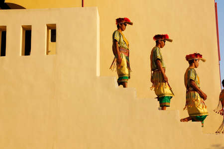 MAKASSAR - INDONESIA, 17 MAY 2012 : tongkonan dance performances by young lady Toraja dancersのeditorial素材