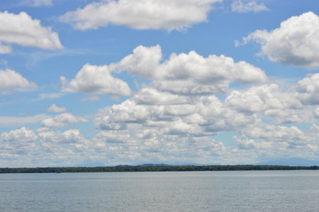expanse of clouds in the blue skyの写真素材