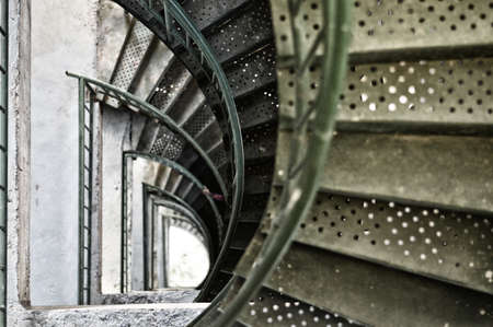 iron spiral staircase inside a lighthouse Tanjung Batu Tarakan - INDONESIAの写真素材