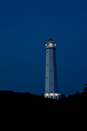 The white tower of the Tanjung Batu Tarakan lighthouse - Indonesiaの写真素材