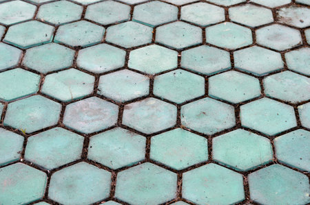 green paving block pattern and texture