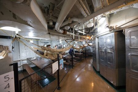 HMS Belfast warship in London, England.のeditorial素材