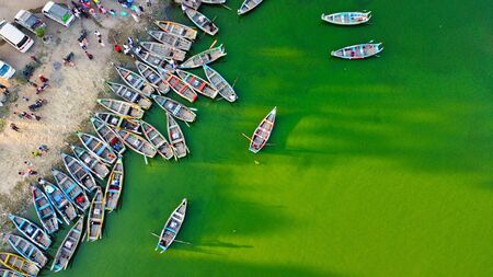 MANDALAY/MYANMAR(BURMA) - 04th Dec, 2019 : U BEIN BRIDGE is one of the famous teakwood bridge in the world. Located in Mandalay, Myanmar.のeditorial素材