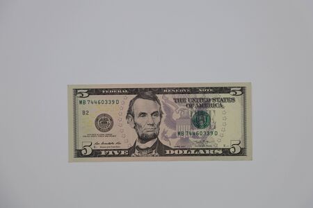 American Dollor, USD $ isolated with white background.のeditorial素材