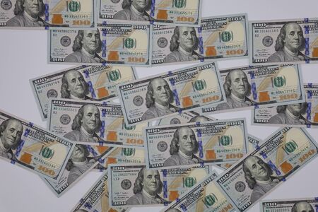 American Dollor, USD $ isolated with white background.のeditorial素材
