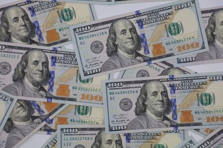 American Dollor, USD $ isolated with white background.のeditorial素材