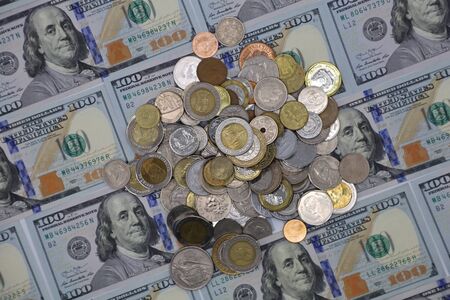 American Dollor, USD $ isolated with white background.のeditorial素材