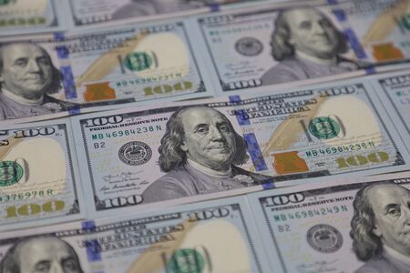 American Dollor, USD $ isolated with white background.のeditorial素材