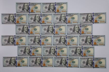 American Dollor, USD $ isolated with white background.のeditorial素材